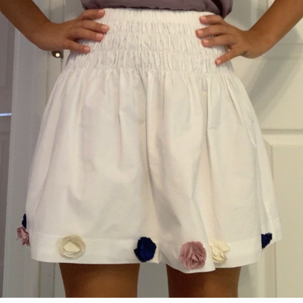 White Skirt with Flowers